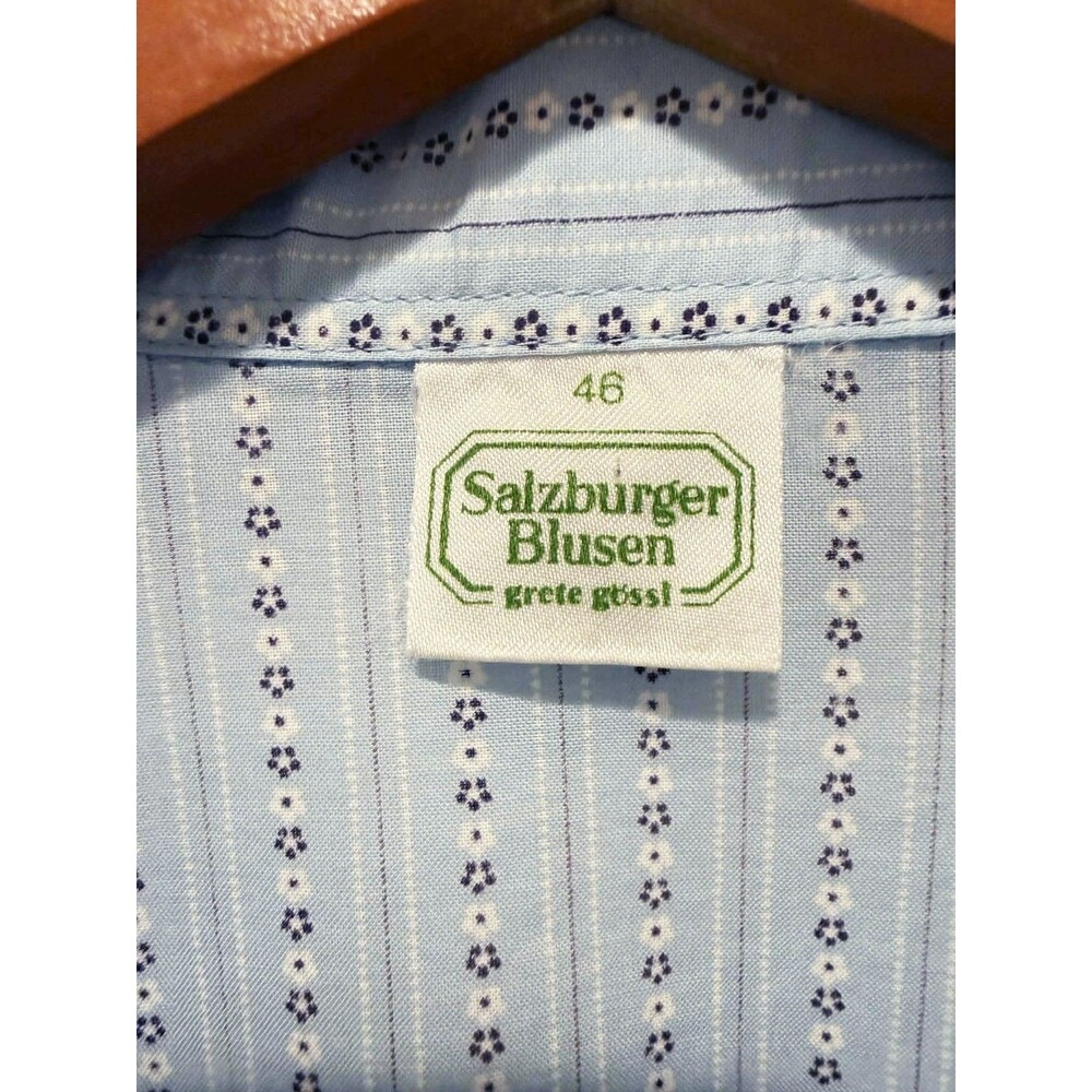 Salzburger Blusen sz. 40 Medium Austrian Floral Blouse Top Cottagecore Poetcore - Picture 5 of 8